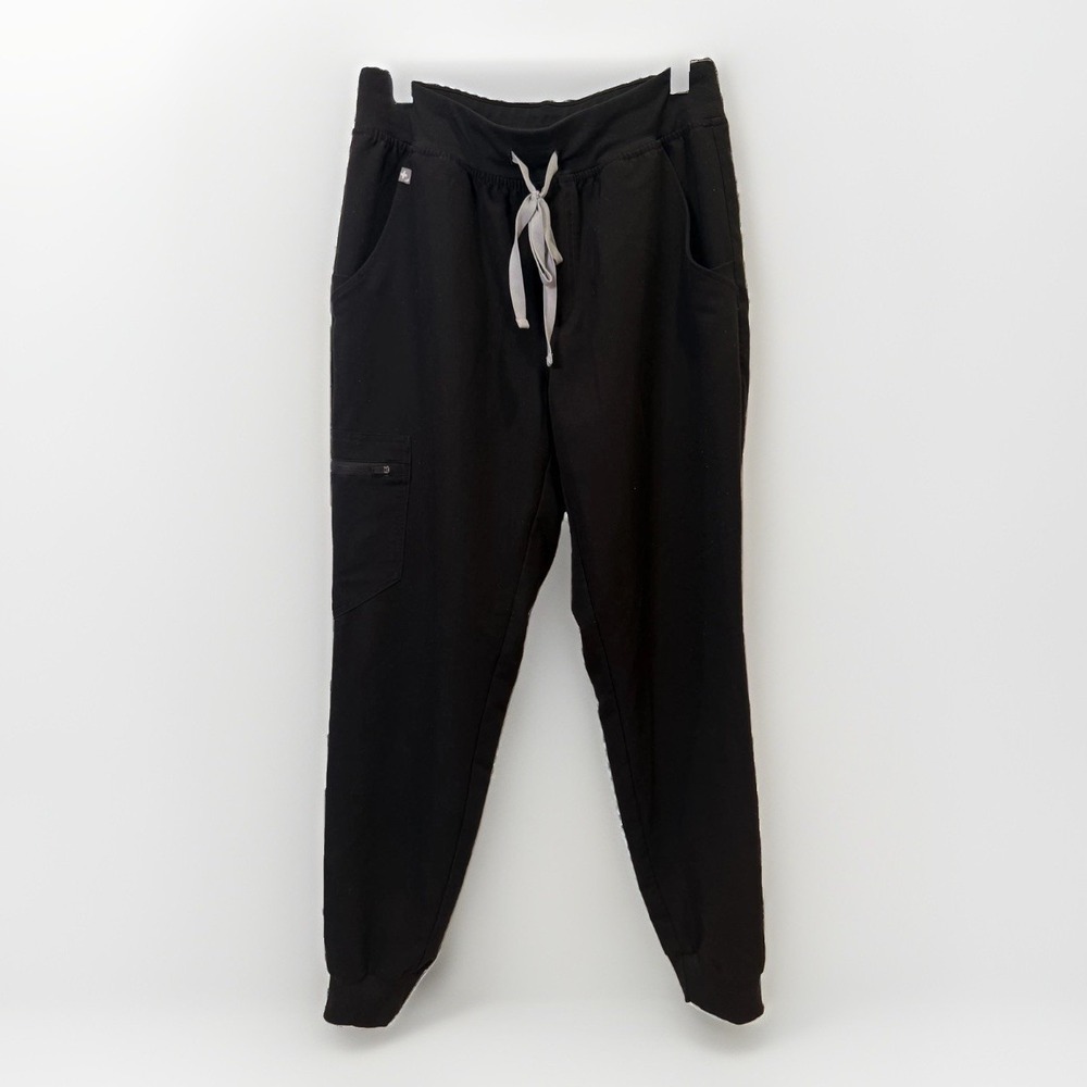 FIGS Zamora Jogger Pants Womens Small Black Technical Collection Scrubs Pockets